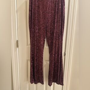 Cable & Gauge Burgundy Sequin Top